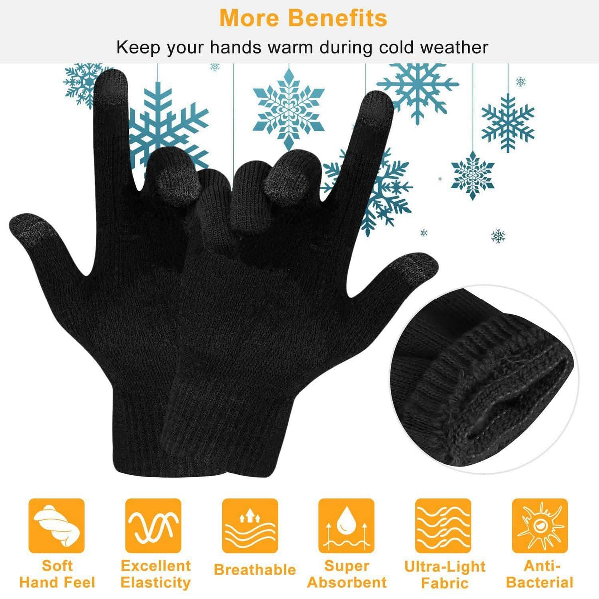 Unisex Winter Knit Gloves Touchscreen Gloves, Scarves & Earmuffs - Tophatter Daily Deals