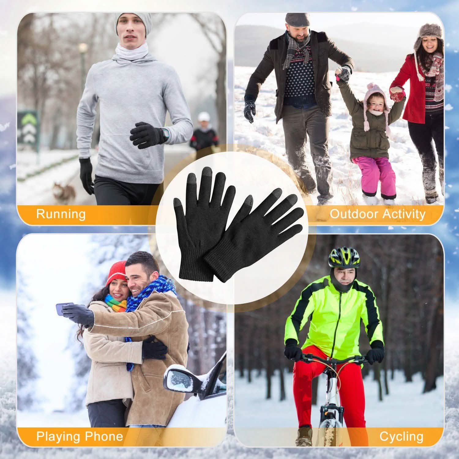 Unisex Winter Knit Gloves Touchscreen Gloves, Scarves & Earmuffs - Tophatter Daily Deals