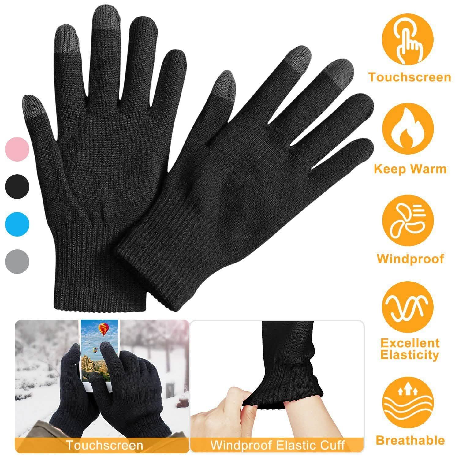 Unisex Winter Knit Gloves Touchscreen Gloves, Scarves & Earmuffs - Tophatter Daily Deals