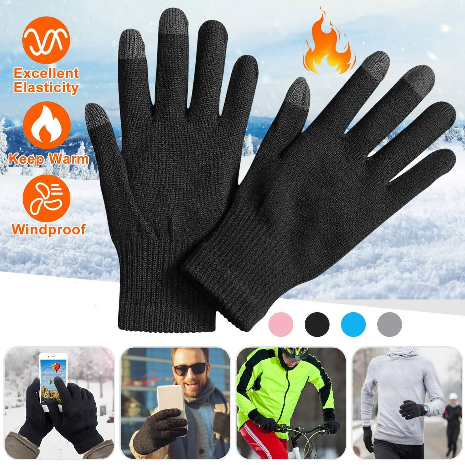 Unisex Winter Knit Gloves Touchscreen Gloves, Scarves & Earmuffs - Tophatter Daily Deals
