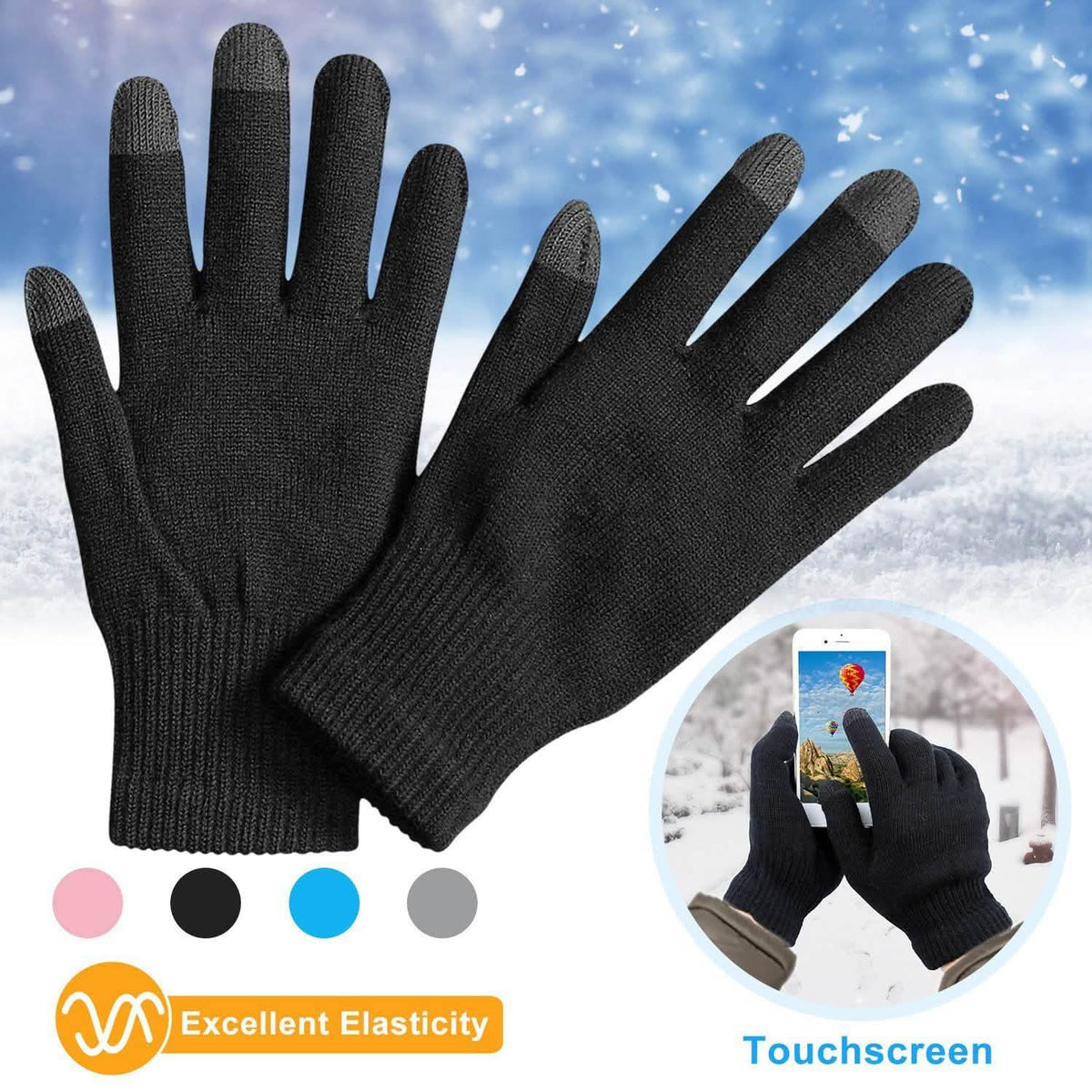 Unisex Winter Knit Gloves Touchscreen Gloves, Scarves & Earmuffs - Tophatter Daily Deals