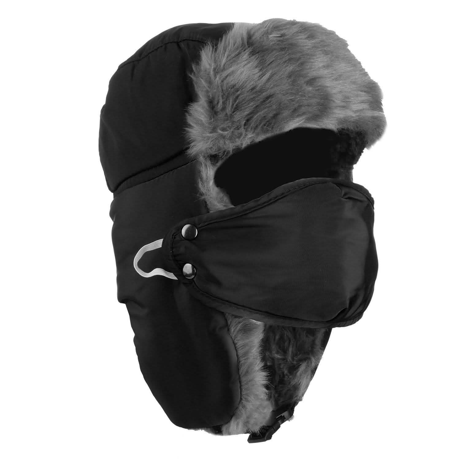Unisex Winter Trooper Trapper Hat Black Hats - Tophatter Daily Deals