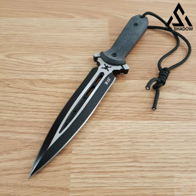 United Cutlery 11 5/8 M48 Talon Dagger Black Fixed Blade Knife + Sheath 3336-GS81 Pocket Knives - Tophatter Daily Deals