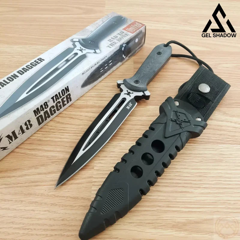 United Cutlery 11 5/8 M48 Talon Dagger Black Fixed Blade Knife + Sheath 3336-GS81 Pocket Knives - Tophatter Daily Deals