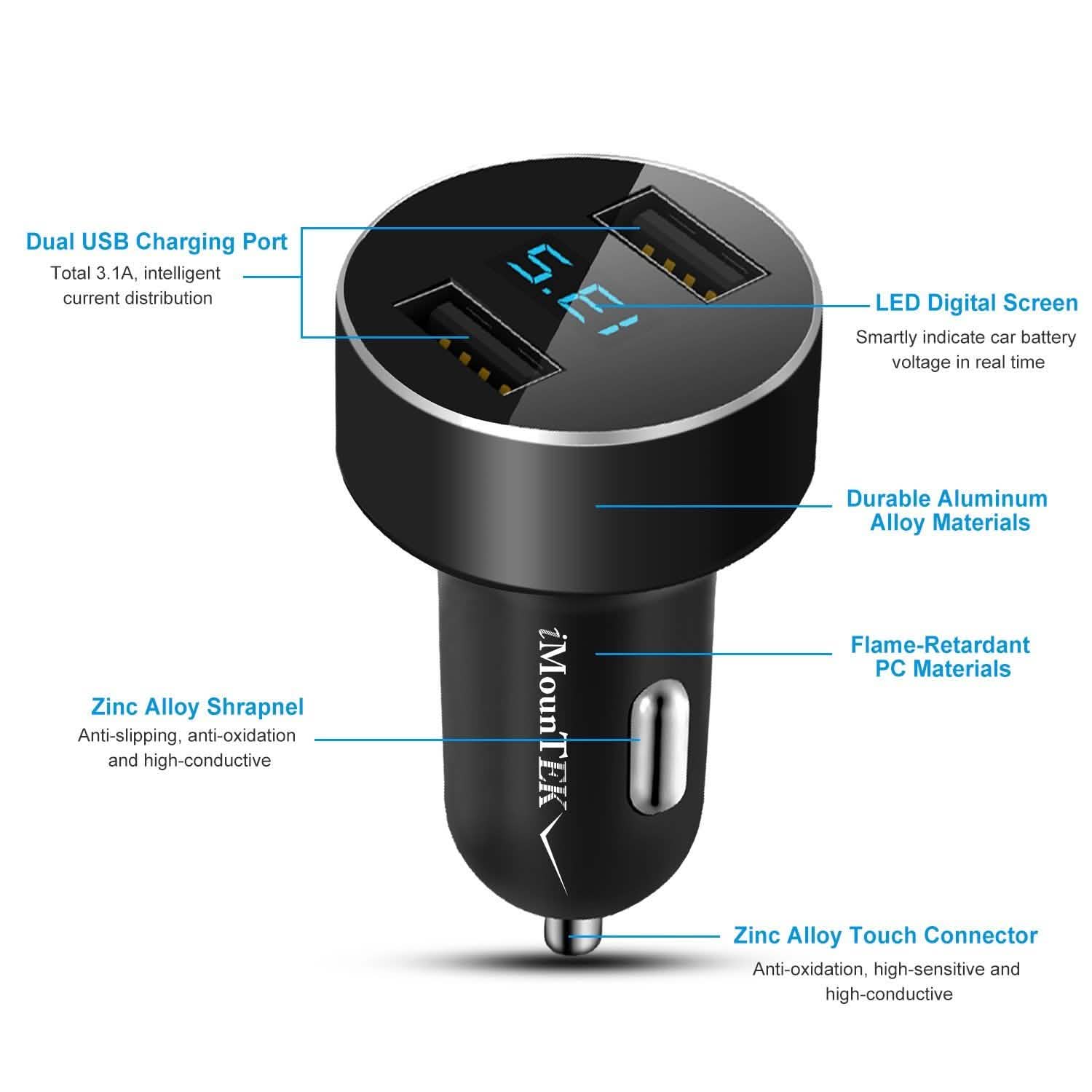 Universal 15W/3.1A Dual USB Car Charger Automotive - Tophatter Daily Deals