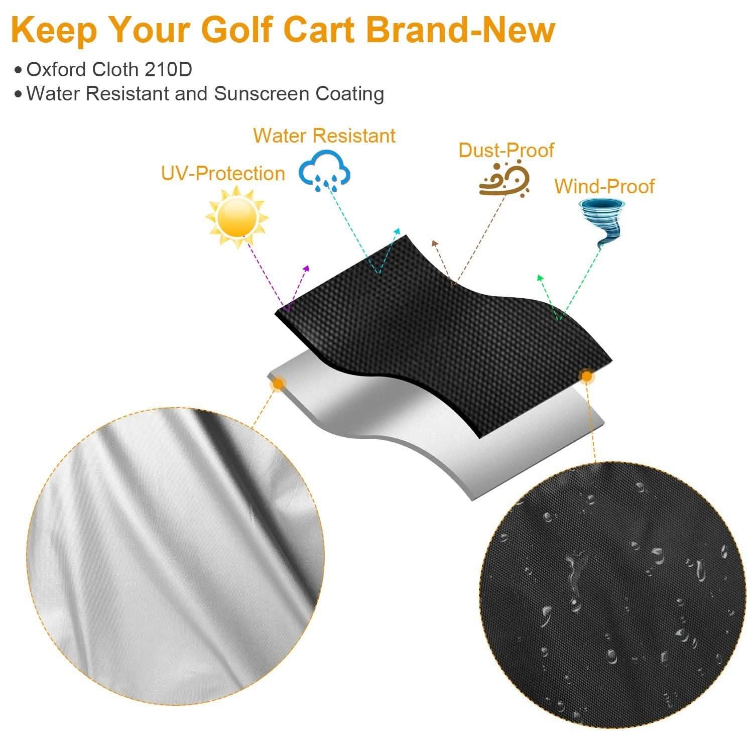 Universal 4 Passenger Golf Cart Cover 210D Automotive - Tophatter Daily Deals