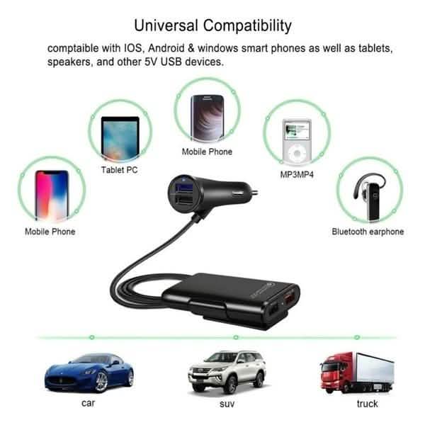 Universal 4 Ports USB Car Charger Automotive - Tophatter Daily Deals
