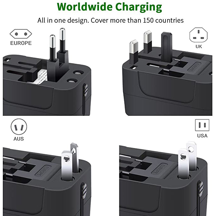 Universal All in One Worldwide Travel Adapter USB Power Adapter - Tophatter Daily Deals