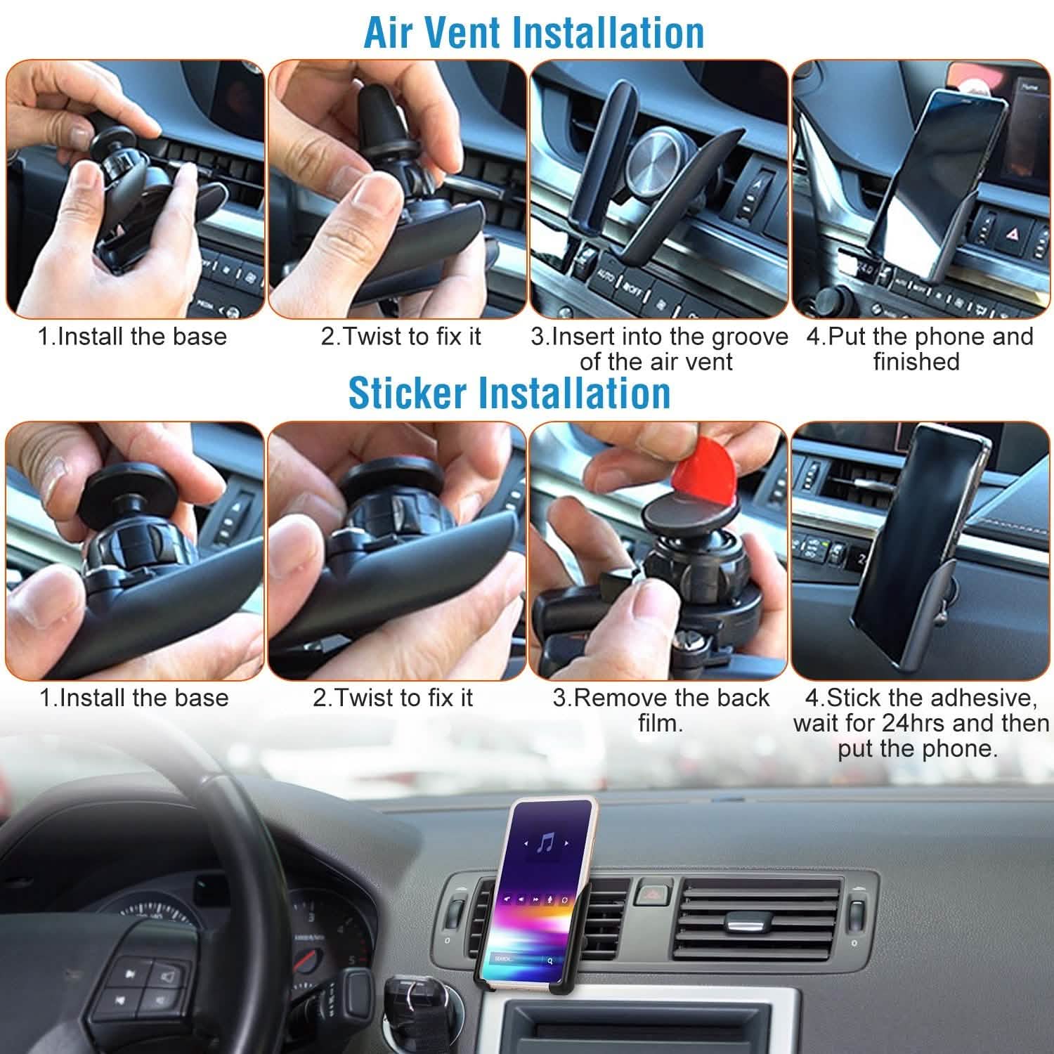 Universal Car Air Vent Phone Mount Automotive - Tophatter Daily Deals
