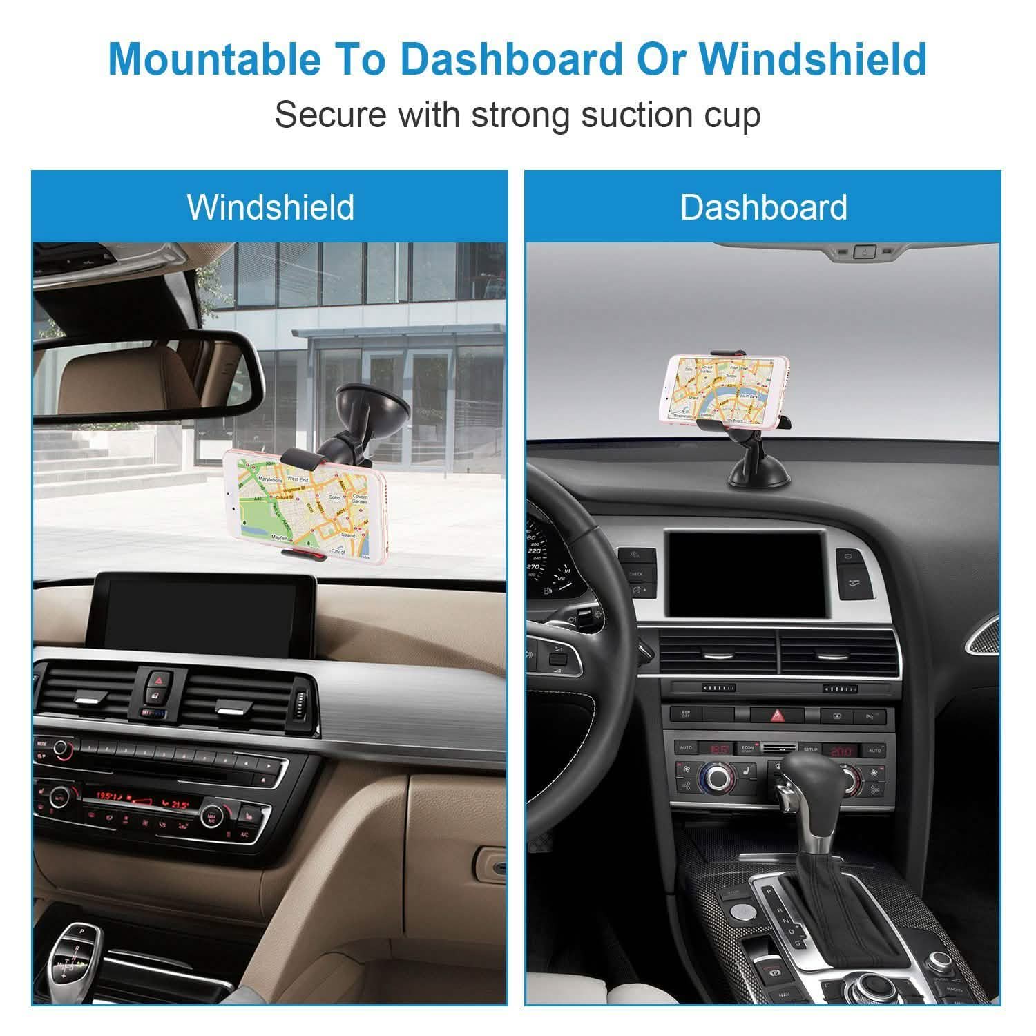 Universal Car Phone Holder 360° Rotation Mobile Accessories - Tophatter Daily Deals