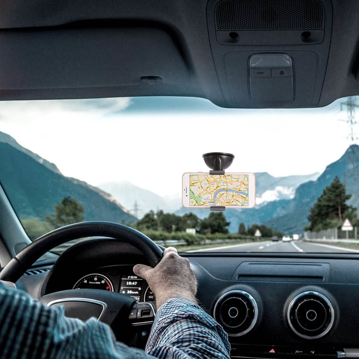 Universal Car Phone Holder 360° Rotation Mobile Accessories - Tophatter Daily Deals