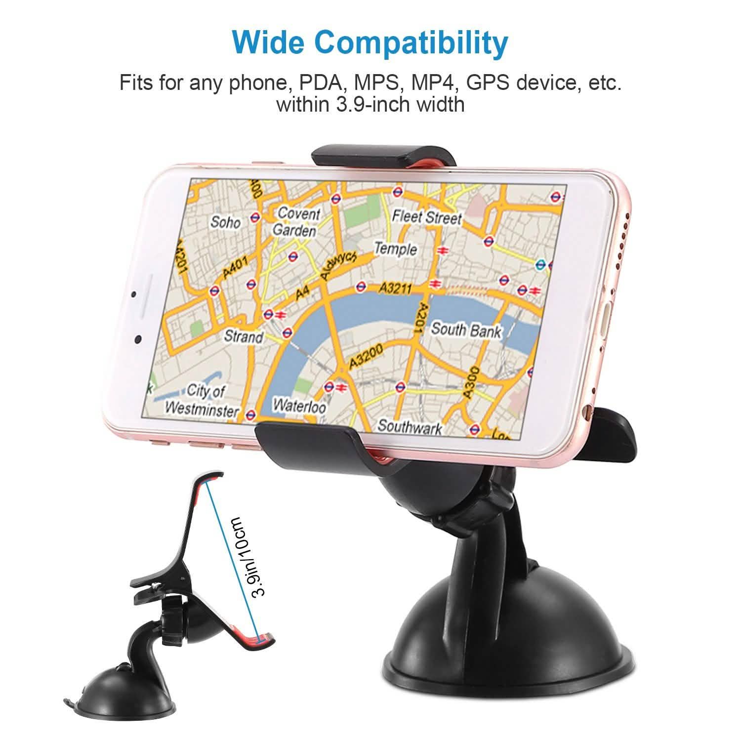 Universal Car Phone Holder 360° Rotation Mobile Accessories - Tophatter Daily Deals