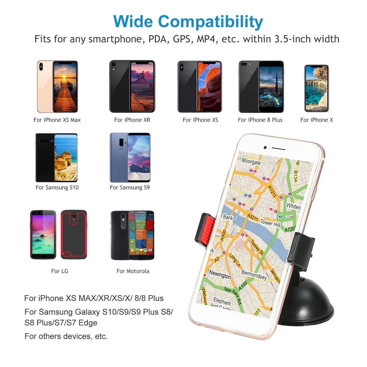 Universal Car Windshield Mount Holder Automotive - Tophatter Daily Deals