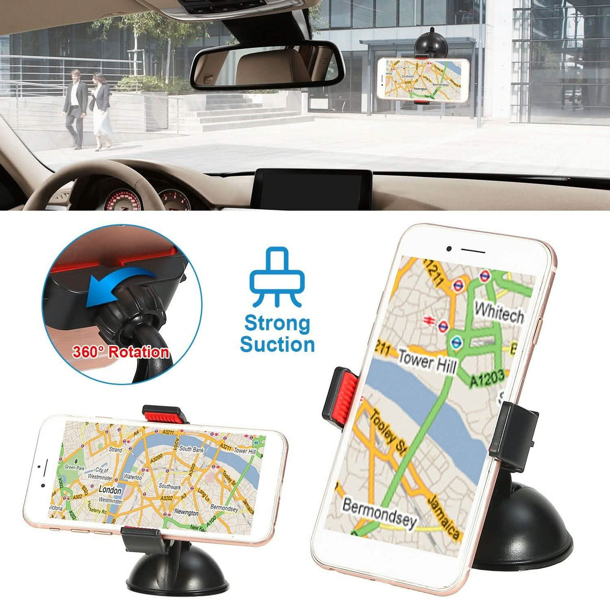 Universal Car Windshield Mount Holder Automotive - Tophatter Daily Deals