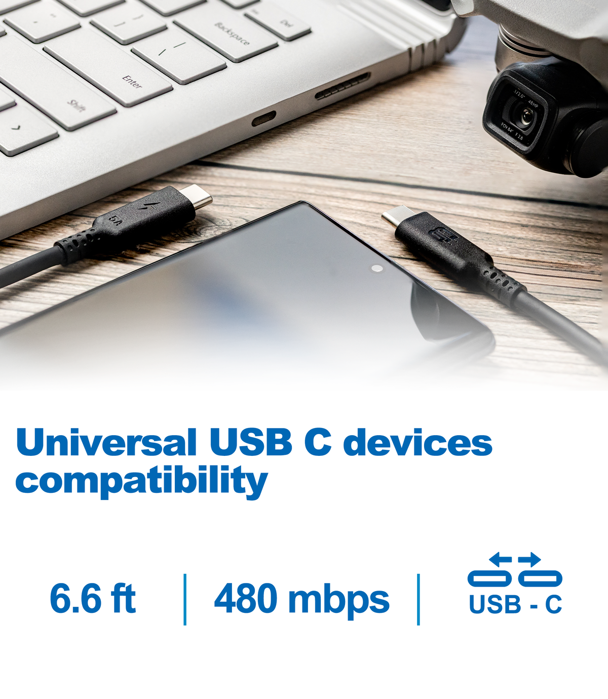 USB C Cable 100W 6.6ft TPE Cord USB C to USB C Fast Charge 5A 20V Batteries & Power Accessories - Tophatter Daily Deals