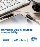 USB C Cable 100W 6.6ft TPE Cord USB C to USB C Fast Charge 5A 20V Batteries & Power Accessories - Tophatter Daily Deals