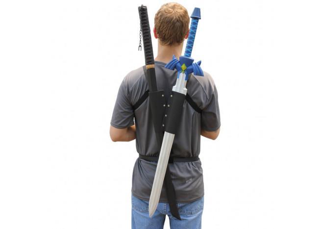 Universal Lightening Warrior Double Sword Back Strap Sheath swords - Tophatter Daily Deals