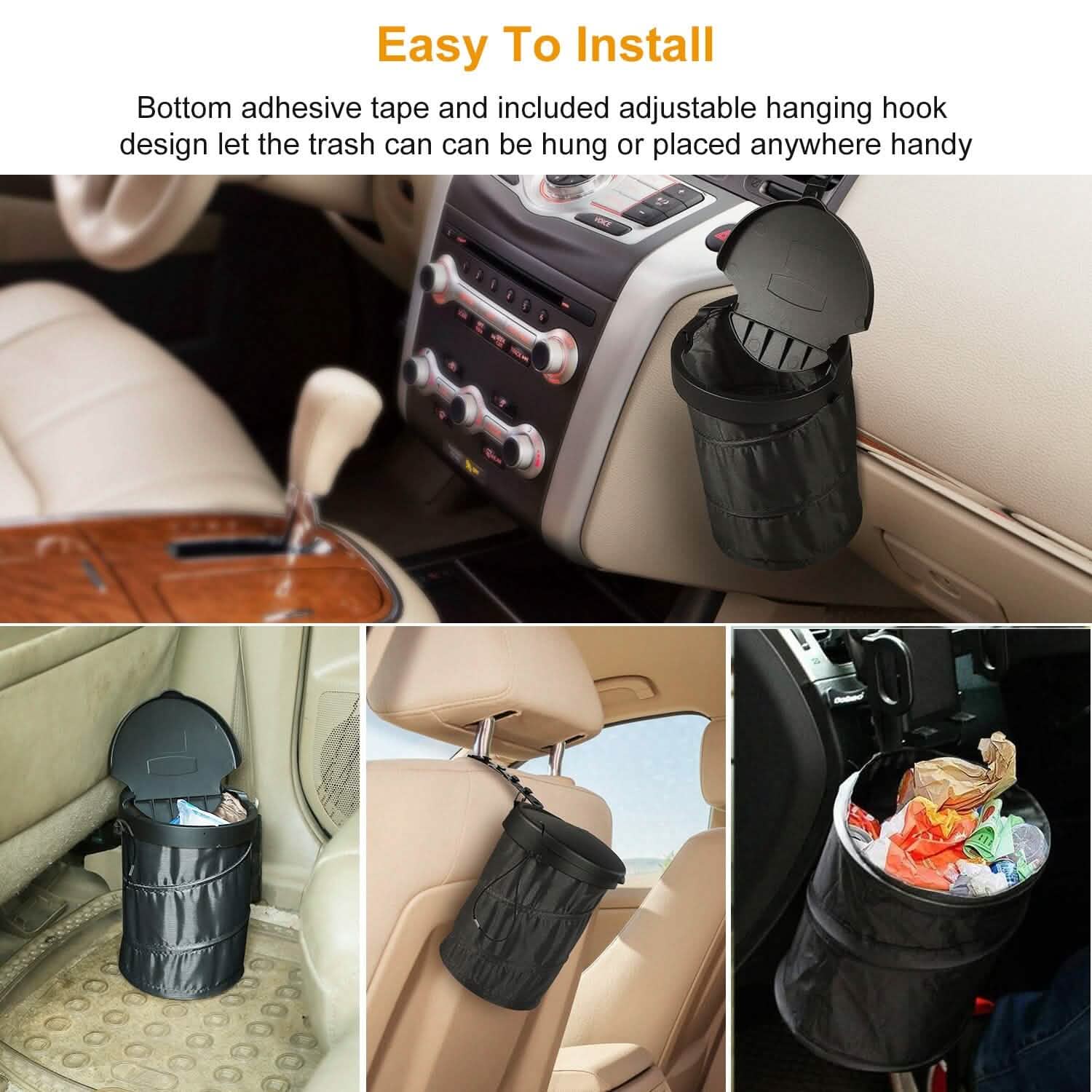 Universal Portable Car Trash Can Automotive - Tophatter Daily Deals