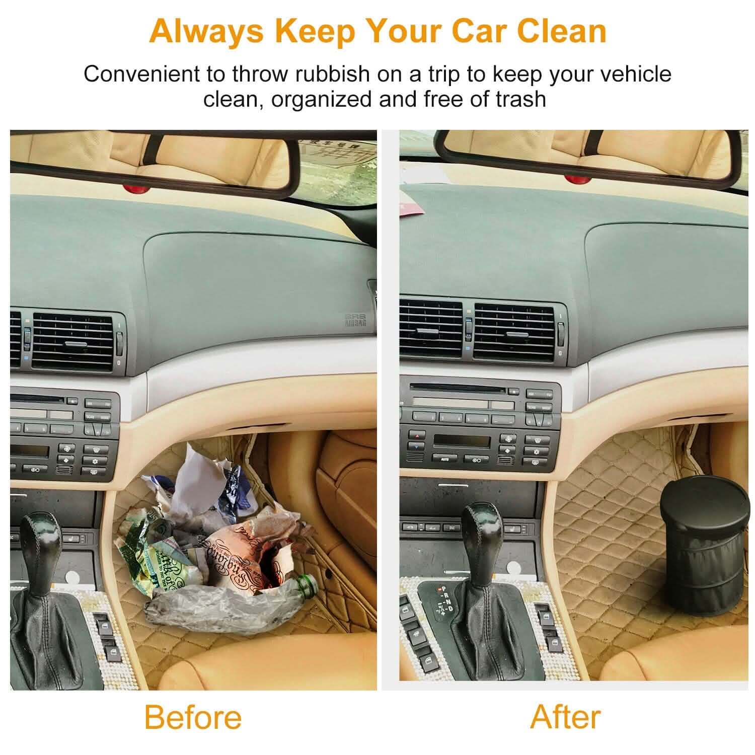 Universal Portable Car Trash Can Automotive - Tophatter Daily Deals