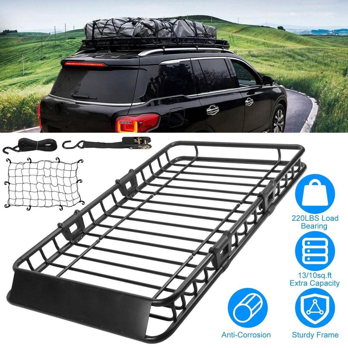 Universal Roof Rack Car Luggage Holder Automotive - Tophatter Daily Deals