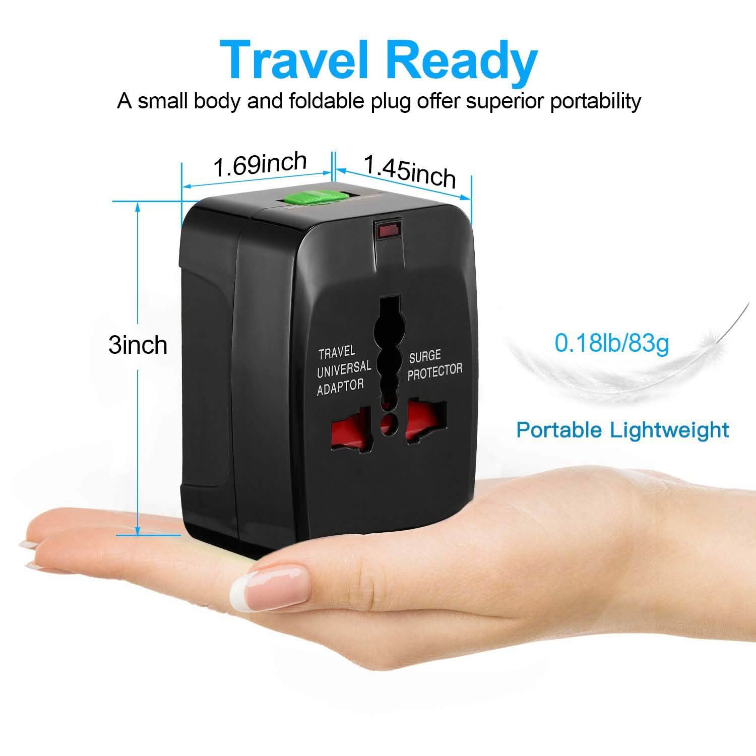 Universal Travel Adapter with 4 Interchangeable Plugs Mobile Accessories - Tophatter Daily Deals