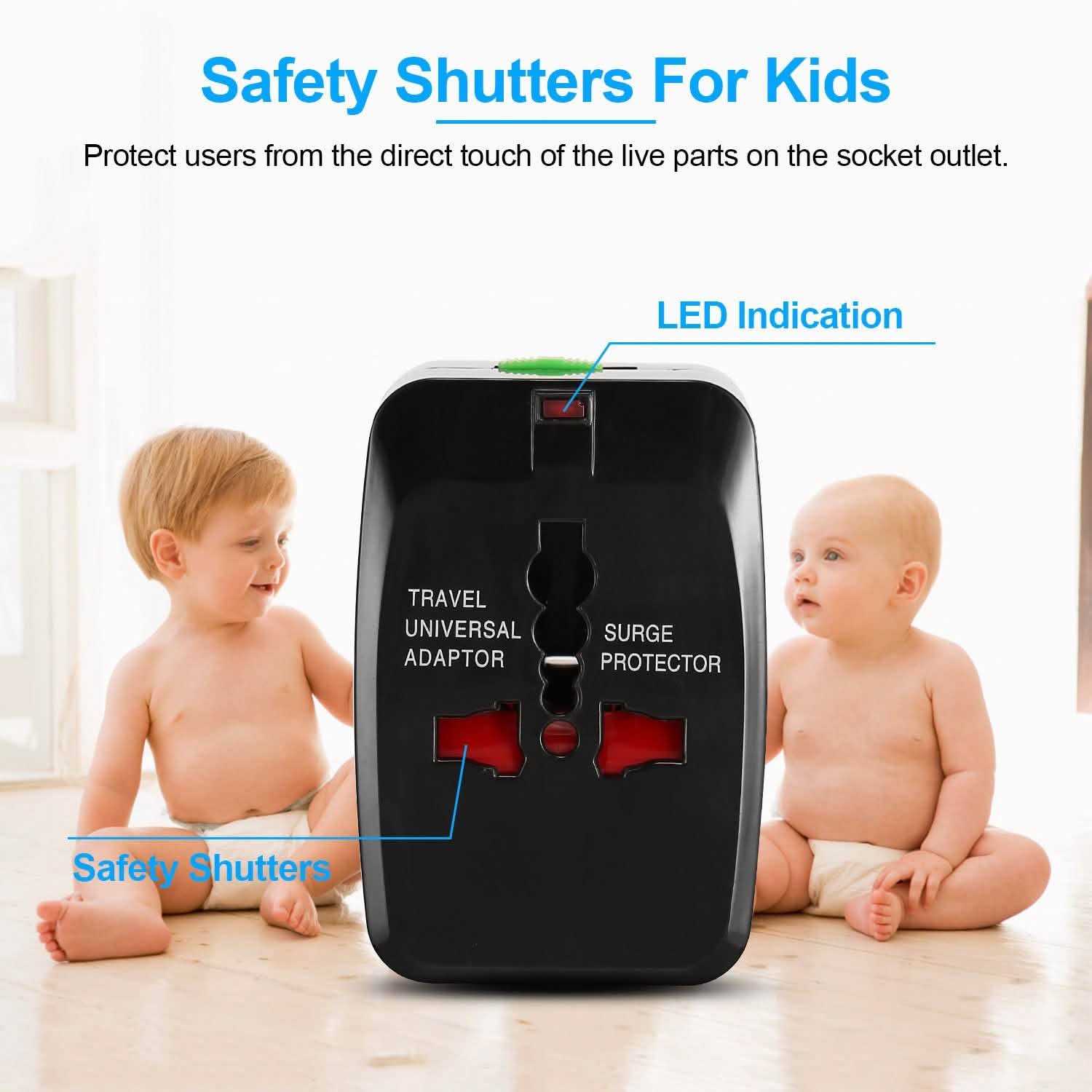 Universal Travel Adapter with 4 Interchangeable Plugs Mobile Accessories - Tophatter Daily Deals