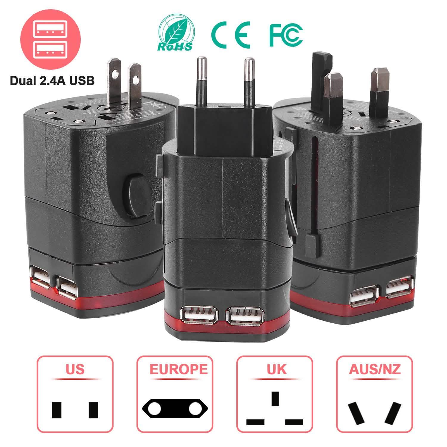 Universal Travel Power Adapter All in One Wall Charger Batteries & Power Accessories - Tophatter Daily Deals