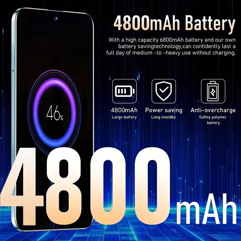 Unlocked Smartphone 4GB 64GB Large 6.6 inch HD Display Dual SIM 4G LTE Unbranded Smartphone - Tophatter Daily Deals