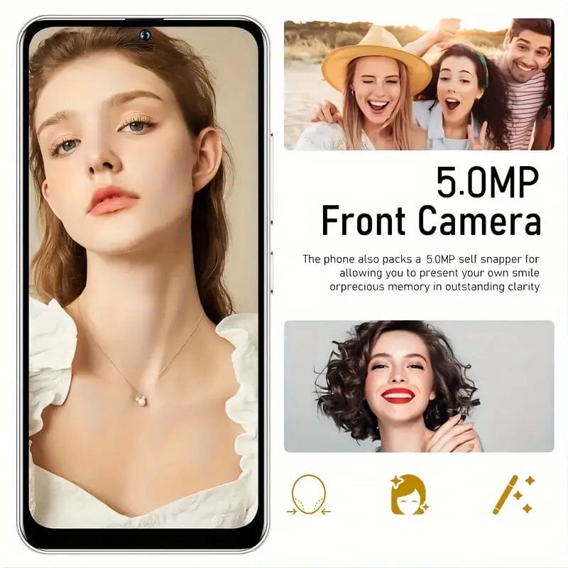 Unlocked Smartphone 4GB 64GB Large 6.6 inch HD Display Dual SIM 4G LTE Unbranded Smartphone - Tophatter Daily Deals