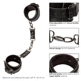 Euphoria Collection Black Adjustable Hand Cuffs with Velvet Interior and Vegan Leather Exterior > Bondage Gear > Restraints - Tophatter Daily Deals