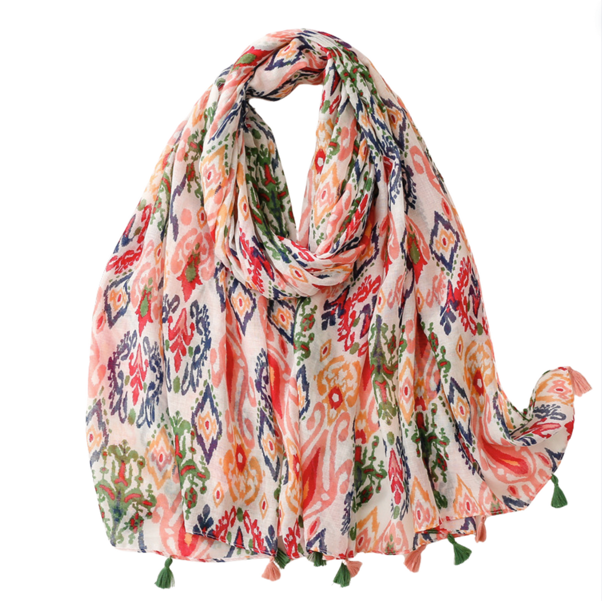 Bright Ikat Scarf Multi Scarves - Tophatter Daily Deals