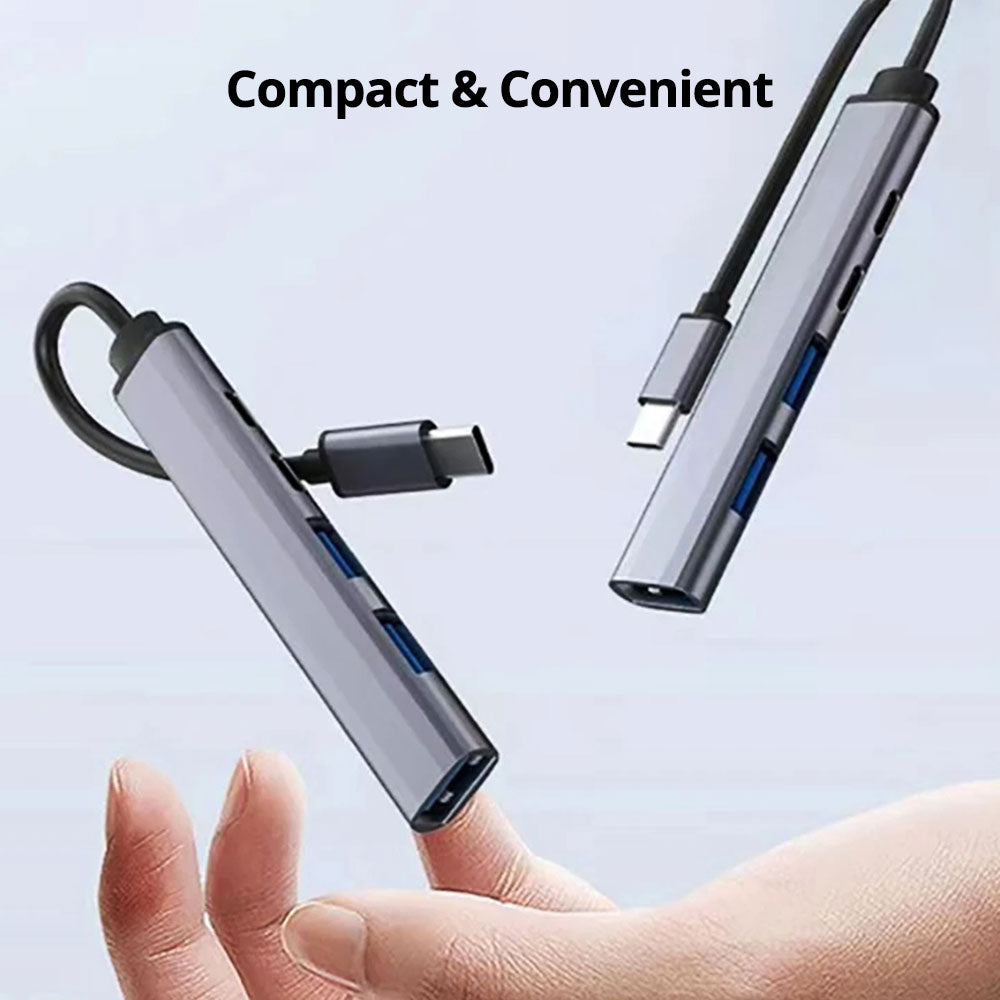 USB C Hub 6 In 1 Multiport Adapter Compact 60W PD Plus - Tophatter Daily Deals