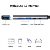 USB C Hub 6 In 1 Multiport Adapter Compact 60W PD Plus - Tophatter Daily Deals