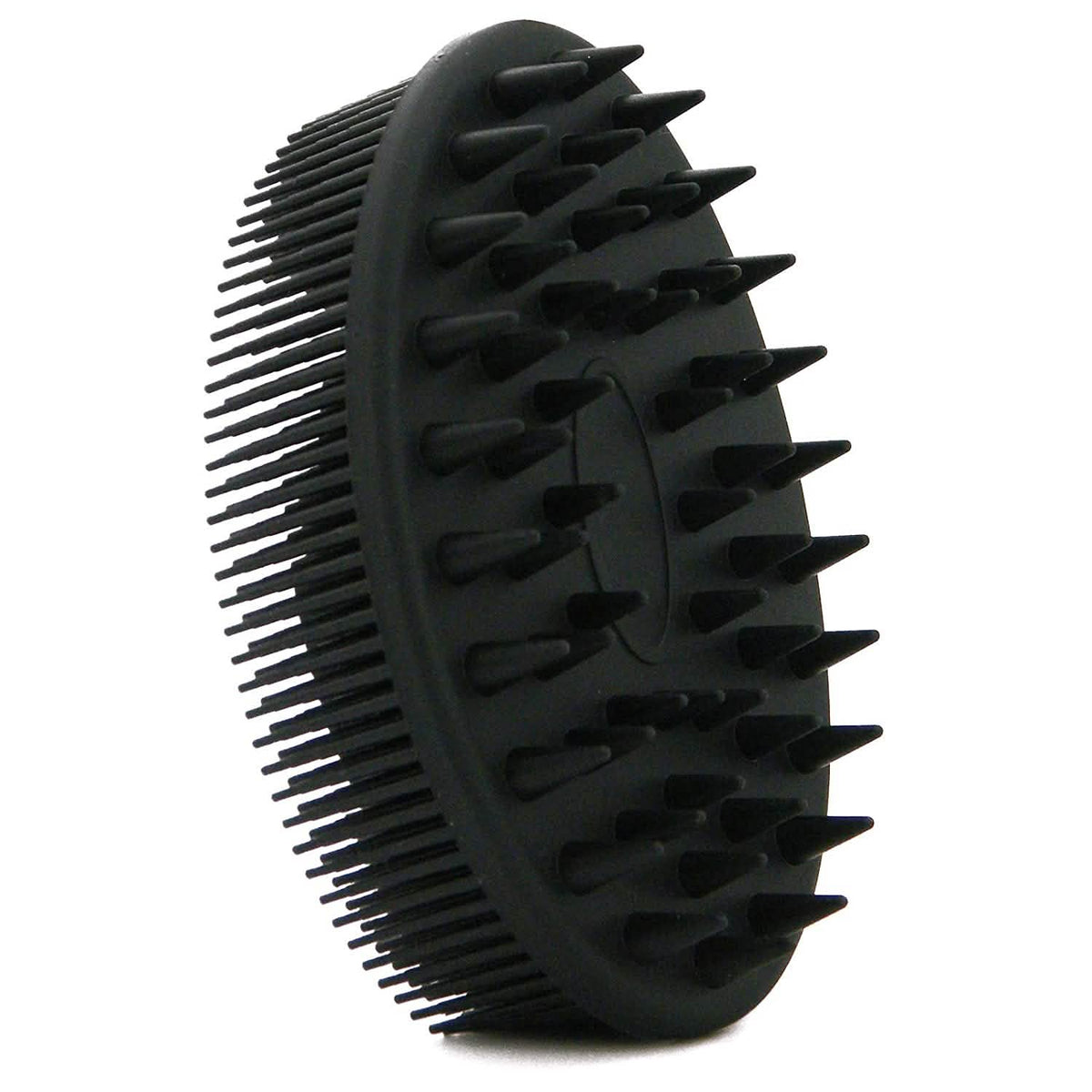 Upgrade Silicone Body Scrubber and Hair Shampoo Brush Black Bath - Tophatter Daily Deals