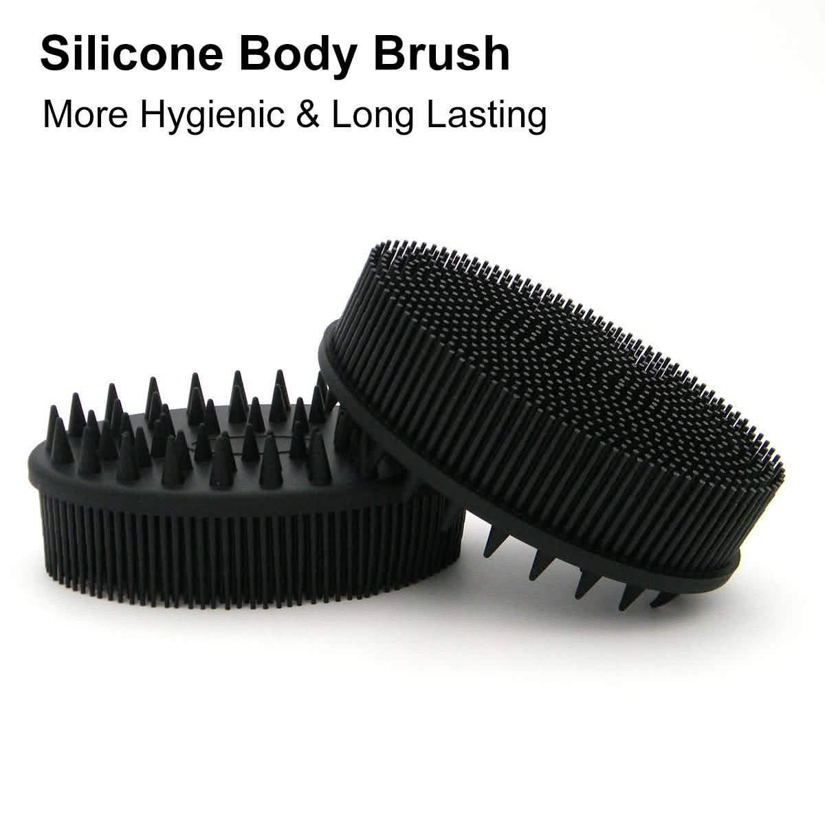 Upgrade Silicone Body Scrubber and Hair Shampoo Brush Bath - Tophatter Daily Deals