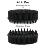 Upgrade Silicone Body Scrubber and Hair Shampoo Brush Bath - Tophatter Daily Deals