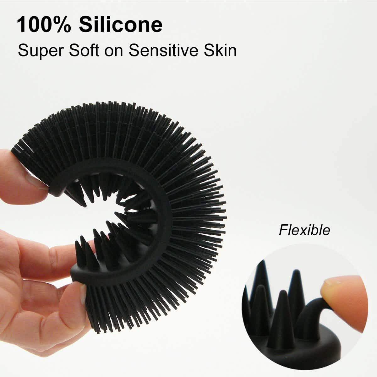 Upgrade Silicone Body Scrubber and Hair Shampoo Brush Bath - Tophatter Daily Deals