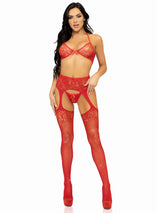 3 Pc Rhinestone Bra Top, G-String, and Garter Belt Stockings (Red) – Lingerie Set > Clothes > Lingerie Sets - Tophatter Daily Deals