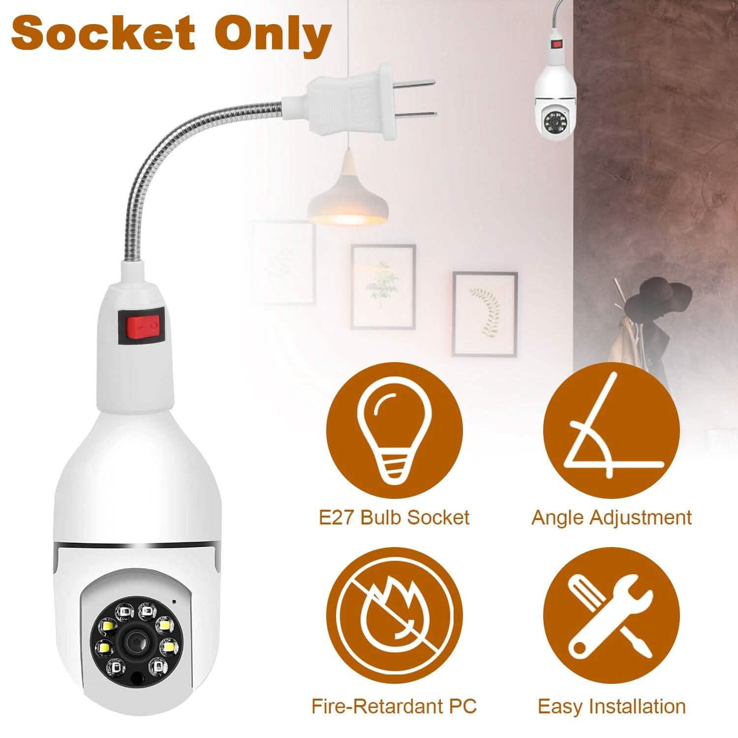 US Plug Extension Light Socket with On/Off Switch Batteries & Power Accessories - Tophatter Daily Deals