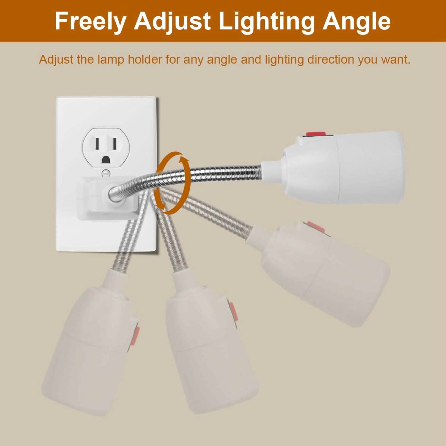 US Plug Extension Light Socket with On/Off Switch Batteries & Power Accessories - Tophatter Daily Deals