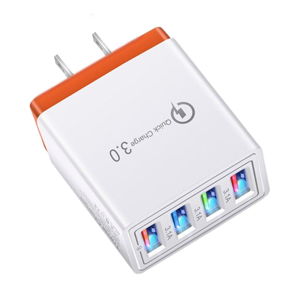 US Plug Fast Charging USB Charger Orange USB Charger - Tophatter Daily Deals