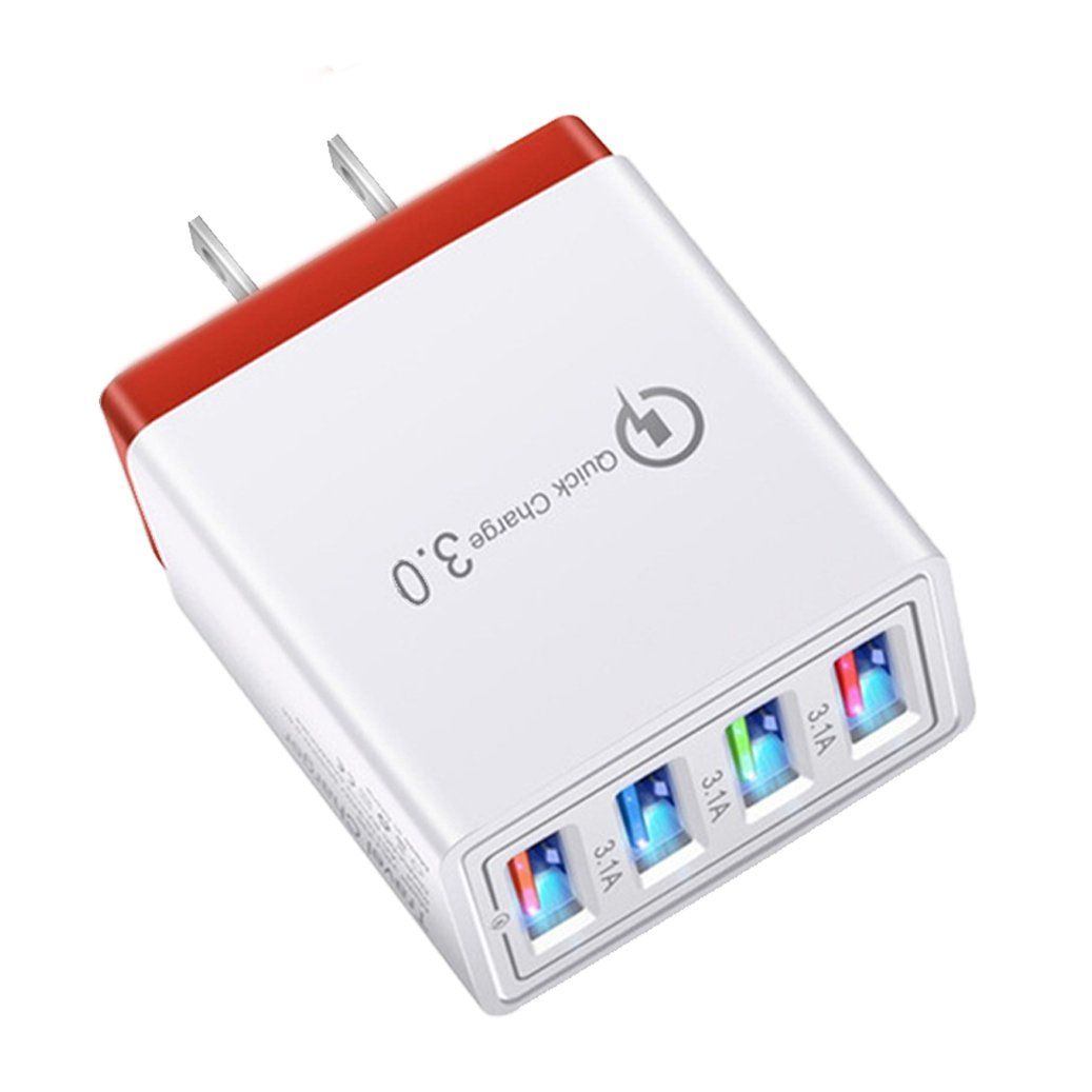 US Plug Fast Charging USB Charger Red USB Charger - Tophatter Daily Deals
