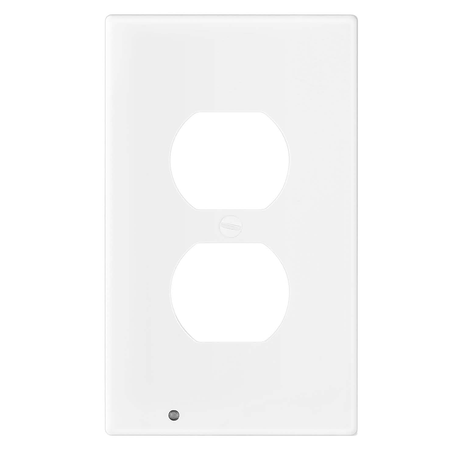 US Wall Outlet Cover Wall Plate with 3-LED Dusk To Down Sensor Night Lights Round Batteries & Power Accessories - Tophatter Daily Deals