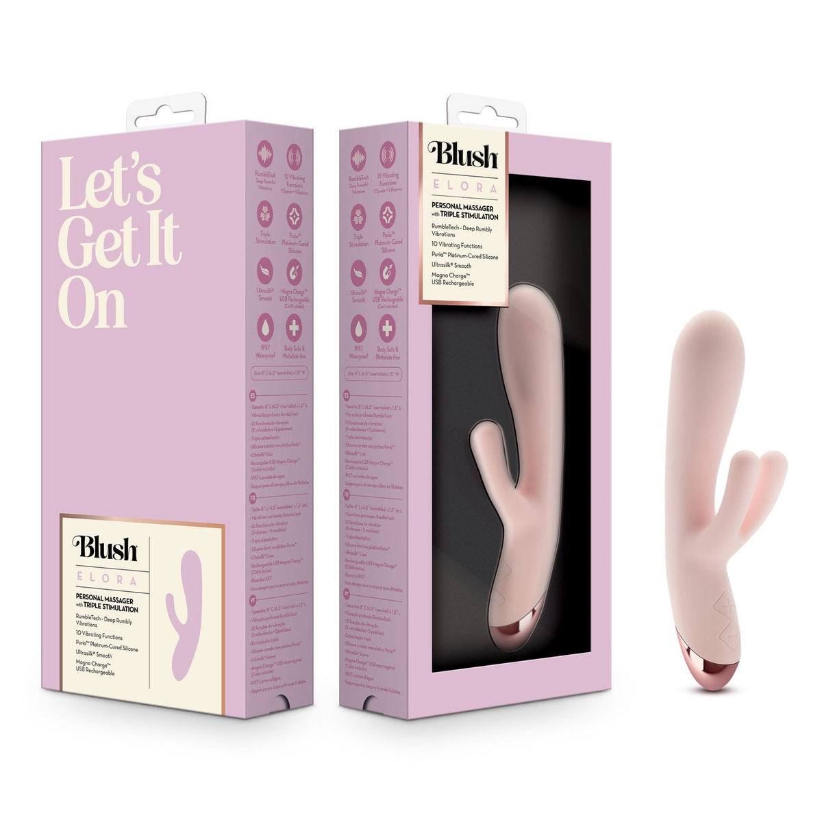 Blush Elora – Triple Stimulation Vibrator > Vibrators > Ladies > Rabbit - Tophatter Daily Deals