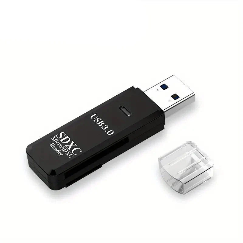 USB 2.0 SD Card Reader Micro SD Card To USB Adapter Black 2 Card Reader - Tophatter Daily Deals