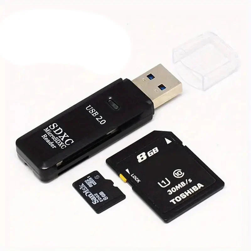 USB 2.0 SD Card Reader Micro SD Card To USB Adapter Black 3 Card Reader - Tophatter Daily Deals