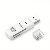 USB 2.0 SD Card Reader Micro SD Card To USB Adapter White 2 Card Reader - Tophatter Daily Deals
