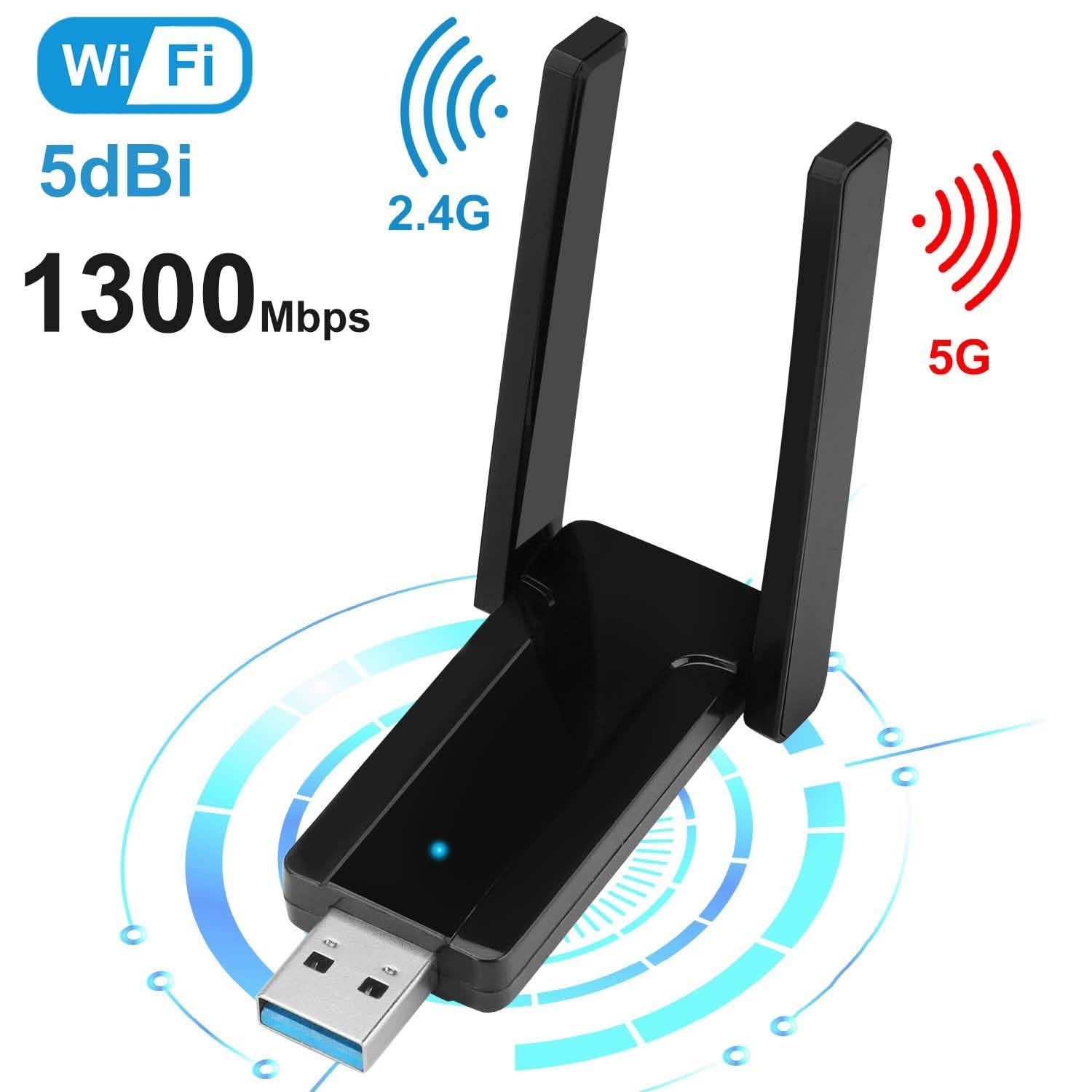 USB 3.0 WiFi Adapter AC1300 Mbps Computer Accessories - Tophatter Daily Deals
