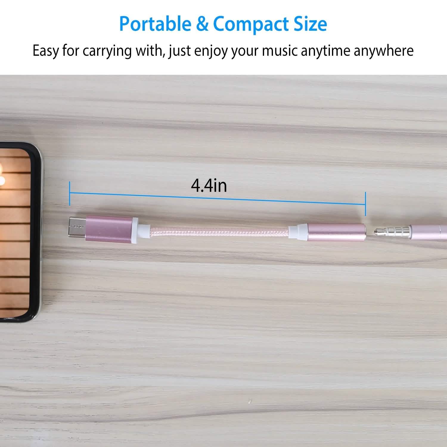 USB-C Type C Adapter Port to 3 .5mm Aux Audio Jack Mobile Accessories - Tophatter Daily Deals