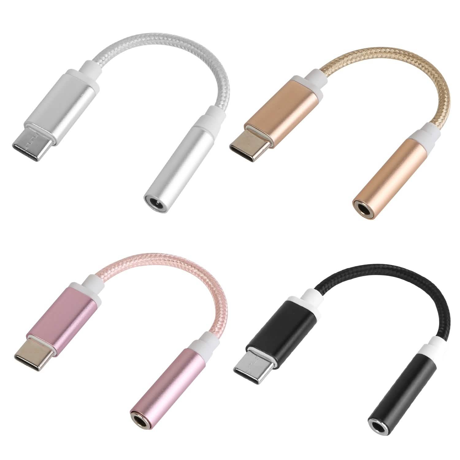 USB-C Type C Adapter Port to 3 .5mm Aux Audio Jack Mobile Accessories - Tophatter Daily Deals